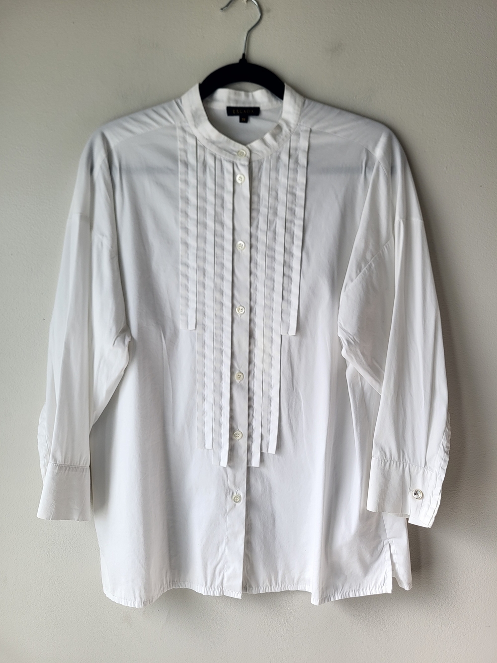 Escada White Pintuck Front Classic Feminine Polished Blouse